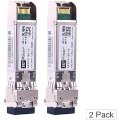 【2 pakotne】 10 Gb/S SFP+ viena režīma raiduztvērējs (10 km, 1310 nm), 10 Gbit SFP+ LR LC modulis Intel E10GSFPLR, Ubiquiti UF-SM-10G-20, Netgear AXM762, D-LINK, Microtics un citi. Atveriet slēdzi