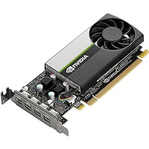 PNY NVIDIA T1000 8GB profesionāla grafikas karte 8GB GDDR6 PCI Express 3.0 x16, viens slots, 4X mini DisplayPort, 8K atbalsts, īpaši kluss aktīvs ventilators, melns