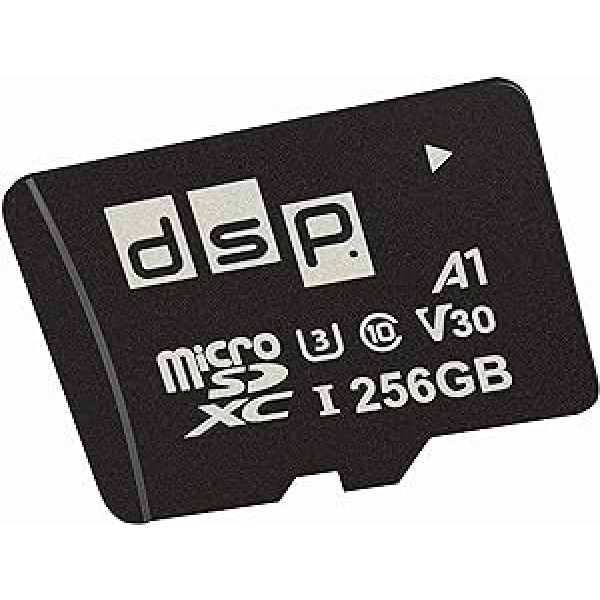 DSP 256GB MicroSDXC Memory Card with SD Adapter for Smartphone, Drone, Action Camera, Tablet and Camera (up to 100MB/s, A1, UHS-I, V30, U3, Class 10)