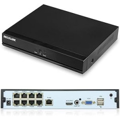 Seculink 8 kanālu 48 V PoE NVR 2K 5 MP Super HD Netzwerk Videorekorder Cloud P2P — kustības noteikšanas funkcija, izmantojot POE IP kameru (8 CH)