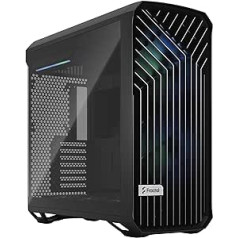 Fractal Design Torrent RGB Black - Light Tint Tempered Glass Panels - Open Grille for Maximum air Intake - Two 180mm RGB PWM and Three 140mm RGB Fans Included - ATX Airflow Mid Tower PC Gaming Case