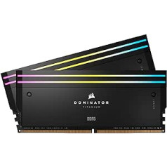 CORSAIR Dominator Titanium RGB DDR5 RAM 64GB (2x32GB) DDR5 6000MHz CL30 Intel XMP iCUE saderīga datora atmiņa — melna (CMP64GX5M2B6000C30)