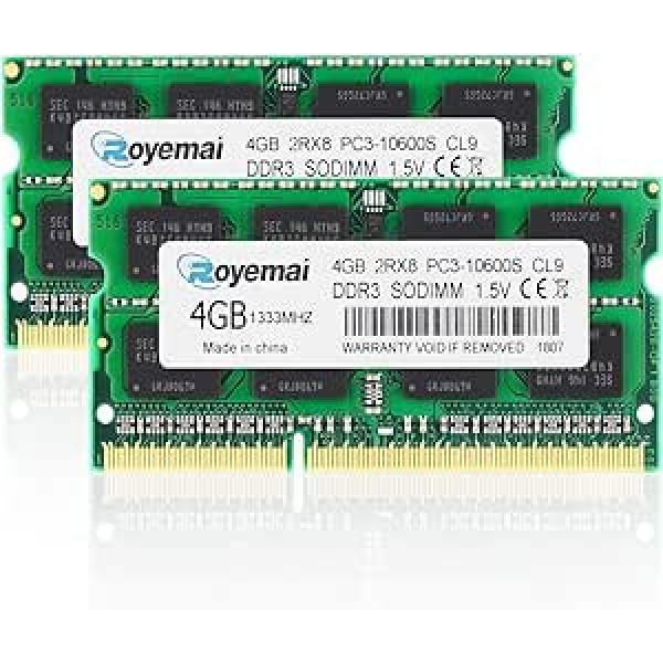 DUOMEIQI 8GB 4GBx2 PC3-10600S DDR3 1333 RAM 2Rx8 204pin 1.5V CL9 4GB Aggiornamento di Memoria per Early/Late 2011 13/15/17 Inch MacBook Pro metà 2010 e Mid/Late 21.5/68 6 pollici Mac Metà 2011 Mac