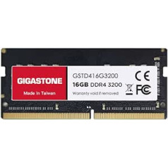 [DDR4 RAM] Gigastone klēpjdatora RAM 16 GB DDR4 RAM 16 GB DDR4-3200MHz PC4-25600 CL22 1,2 V SODIMM 260 Pin/Pin nebuferēta datora atmiņa bez ECC (tikai piezīmjdatoriem/klēpjdatoriem)