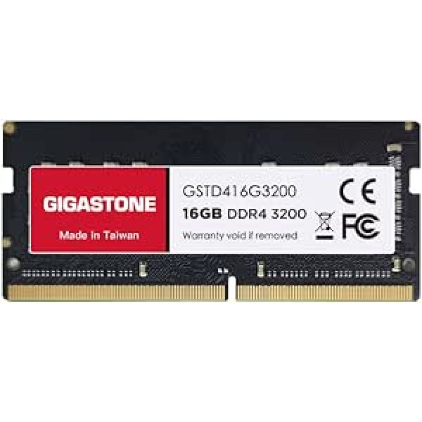 [DDR4 RAM] Gigastone Laptop RAM 16GB DDR4 RAM 16GB DDR4-3200MHz PC4-25600 CL22 1.2V SODIMM 260 Pin/Pin Unbuffered Non-ECC Computer Memory RAM (Notebook / Laptop Only)