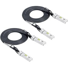 10Gtek SFP+ DAC Twinax kabelis 1 metro (3,3 pėdos), 10G SFP+ prie SFP+ tiesioginio prijungimo varinis pasyvus kabelis, skirtas Cisco SFP-H10GB-CU1M, Ubiquiti UniFi, TP-Link, Netgear, D-Link, Zyxel, Mikrotik ir daugiau