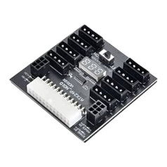 ChenYang CY ATX Server PSU Power Board 24Pin to IDE 8X 4Pin + 2X 6Pin Power Supply Board for CHIA ETH BTC Mining Miner