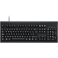 Perixx PERIBOARD-106 USB tastatūra augstas veiktspējas augstas veiktspējas taustiņi pilna izmēra ar melnu tastatūru