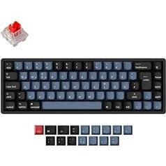 Keychron K6 Pro bezvadu pielāgota mehāniskā tastatūra QMK programmējams makro, karsti maināms Keychron K Pro sarkans slēdzis, 65% DE ISO izkārtojums, alumīnija RGB fona apgaismojums