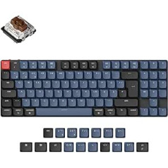 Keychron K13 Pro īpaši plāns TKL DE izkārtojums QMK/VIA pielāgota bezvadu mehāniskā Bluetooth tastatūra ar iespējotu karstās maiņas zema profila Gateron Brown Switch RGB fona apgaismojumu