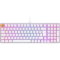 Glorious Gaming GMMK 2 pilnizmērs (96%) — spēļu tastatūras mehānismi, alumīnija rāmis, caurlaides josla, Doubleshot-Kappen, Fox Schalter, tastenweise RGB, Deutsch QWERTZ izkārtojums — Weiß