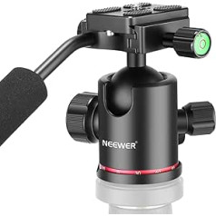 NEEWER Hochleistungs Kamera Stativkopf, Kugelkopf mit Griff und 1/4Zoll Arca Typ QR Platte, 360° Panorama Schwenkkopf für Stativ, Einbeinstativ, DSLR kamera, videokamera, Belastung bis zu 17,6 lb/8kg