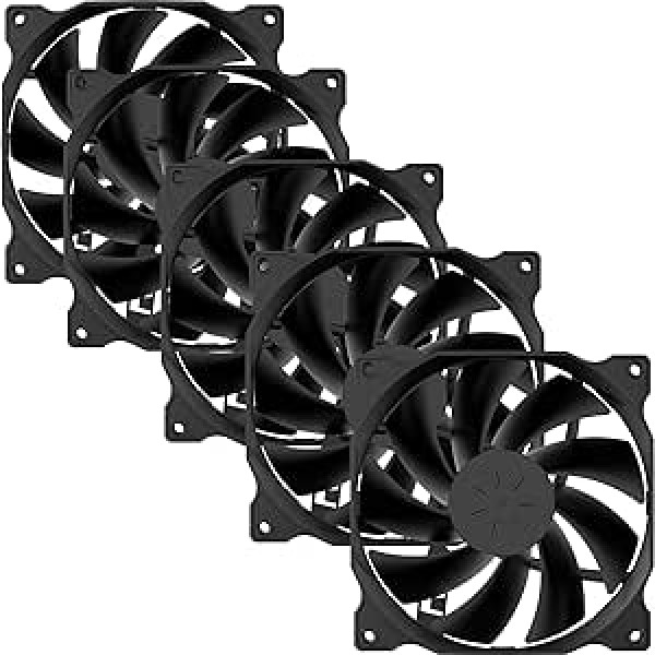 upHere 120 mm High-Performance Fan - Standard Housing - Versatile - Extremely Quiet and Efficient (Pack of 5), 12BK3-5