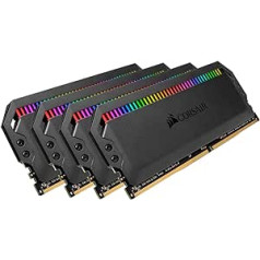 Corsair Dominator Platinum RGB 64GB (4 x 16GB) DDR4 3600 (PC4-28800) Optimizēta atmiņa C16 1.35V AMD — melns