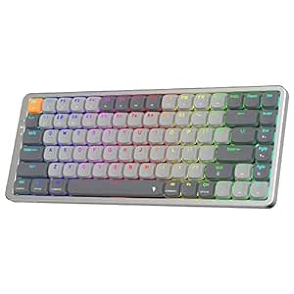 Redragon K652 75% RGB Mechanische Tastatur, Bluetooth/2,4ghz/kabelgebundener Tri-modus 84 Tasten Gaming-tastatur ar alumīnija plāksni, Win/mac sistēmai un zema profila Braune Schalter