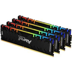 Kingston Fury Renegade RGB 128GB (4x32GB) 3600MHz DDR4 CL18 galddatora atmiņas komplekts ar 4 KF436C18RBAK4/128