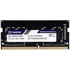 Timetec 8GB DDR4 2666MHz (DDR4-2666) PC4-21300 ((PC4-2666V) Non-ECC unbufered 1.2V CL19 1Rx8 Single Rank 260 Pin SODIMM klēpjdatora piezīmjdatora datora RAM modulis (8 GB modulis)