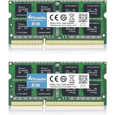 DDR3/DDR3L 16GB komplekts (2x8GB) klēpjdatora atmiņa 1600MHz CL11 SODIMM Wlizedle galddatora RAM PC3-12800 /PC3L-12800 240-Pin 1.35V/1.5V datora datora atmiņa mājas datoram, Green