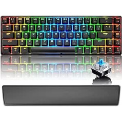 0 % mechaninė žaidimų klaviatūra C tipo laidinė 68 klavišų LED apšvietimas USB vandeniui atspari klaviatūra 18 chroma RGB foninis apšvietimas, visiškai apsaugantys nuo šešėlių