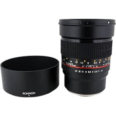 Rokinon 85M-E 85 mm F1.4 Festobjektiv für Sony, E-Mount un citas kameras, Schwarz