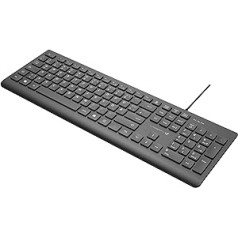 Lacerto® | Krievu/vācu multivides tastatūra, USB, necaurlaidīga, Lucer-DR514