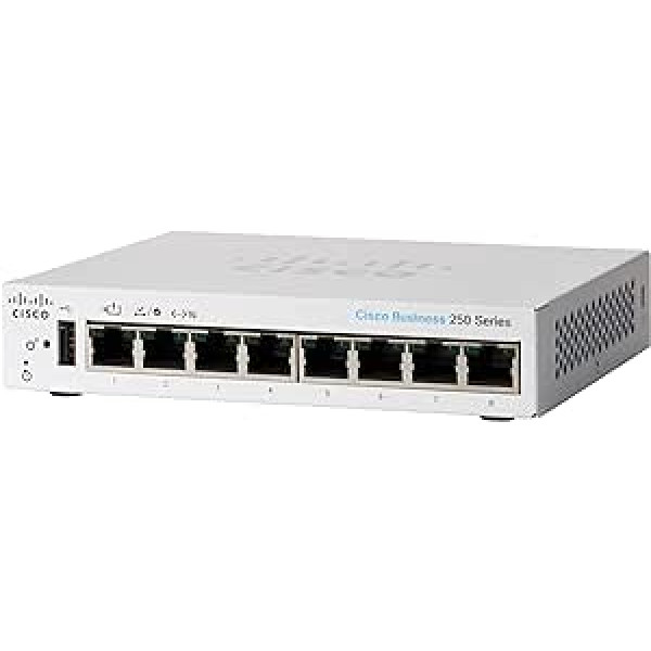 Cisco Business CBS250-8T-D išmanusis jungiklis | 8 GE prievadai | Darbalaukis | Aparatinės įrangos ribota viso gyvenimo garantija (CBS250-8T-D-EU)