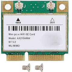 Bewinner PCIE WLAN adapteris, Bluetooth 5.2 bezvadu karte 2,4 GHz 5 GHz 6 GHz PCIE interfeiss Ļoti efektīvs pārraides tīkla adapteris priekš Win operētājsistēmai Linux