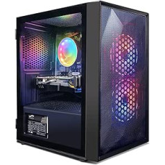 STGsivir žaidimų stalinis kompiuteris, Intel Core i3-10100F iki 4,3 GHz, Radeon RX 5500 XT 8GB GDDR6, 16GB DDR4, 512GB SSD, WiFi, BTB 5.0, RGB Fan x 3, W11H64