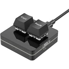 BRIMFORD programmējamās tastatūras USB-C pielāgotas kopēšanas ielīmēšanas mini 2 taustiņi ar LED gaismas mehānisko karstās maiņas makro tastatūru (melna)