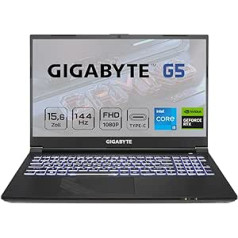 GIGABYTE G5 spēļu klēpjdators, Intel Core i5 12500H, GeForce RTX 3050, 15,6 collu 144 Hz displejs (G5 GE-51DE213SD)