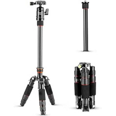 Fotopro oglekļa šķiedras mini statīvs ar vienkāju salokāmu minimālo izmēru 17,5 cm, viegls, pārnēsājams, mini kameras statīvs, 360 cm, lodveida galva DSLR Canon Nikon maksimālā slodze līdz 12 kg