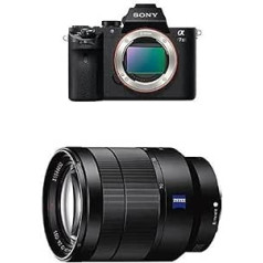 Tikai Sony Alpha 7 II korpuss (24,3 megapikseļi, 7,62 cm (3 collu) LCD displejs, Full HD video funkcija (XAVC S, AVCHD), pilna formāta Exmor CMOS sensors) Melns + Sony SEL2470Z, tālummaiņas objektīvs