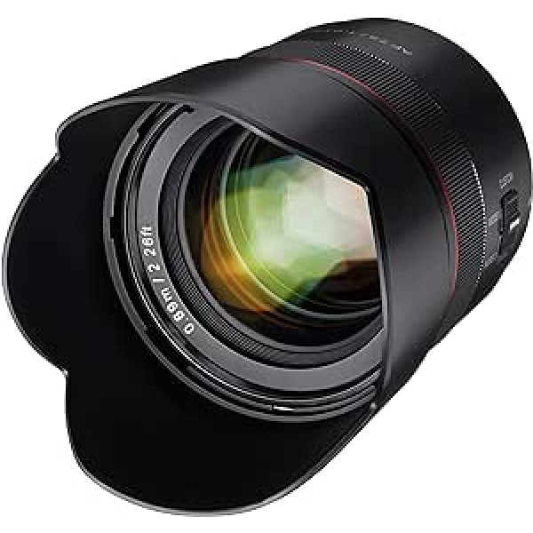 Samyang AF 75 mm F1.8 kompaktais automātiskā fokusa telefoto objektīvs, kas paredzēts Sony FE Mount Black (SYIO75AF-E)