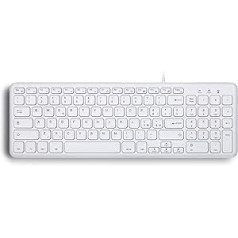 Perixx PERIBOARD-213W Klusa vadu USB šķērveida tastatūra — kompakts dizains ar ciparu tastatūru — balts — itāļu izkārtojums