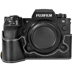 Fuji XH2S/X-H2S Case, MUZIRI KINOKOO Leather Bottom Compatible with Fujifilm XH2S/X-H2S Camera Half Body Protective Case, PU Leather Black, Cosmetic case