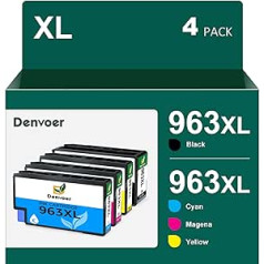 963XL kasetnes 4 iepakojumos 963 XL Saderīgas ar HP 963XL Multipack HP Officejet Pro 9020 9022 9025 9010 9012 9014 9015 9016 9018 9019 printeris (4 iepakojumi)