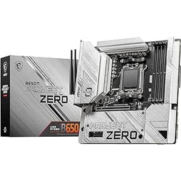 MSI B650M Project Zero mātesplate, Back-Connect Micro-ATX - atbalsta AMD Ryzen 7000 sērijas procesorus, AM5 - DDR5 Memory Boost 6400+MHz/OC, 1 x PCIe 4.0 x16, 2 x M.2 Gen4, Wi-Fi 6E