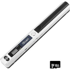 AOZBZ Portable Document Scanner 900 DPI Handheld USB Image Scanner A4 Color Photo Mobile Scanner (JPG/PDF Format High Speed USB 2.0) (Scanner + 16GTF Card) White