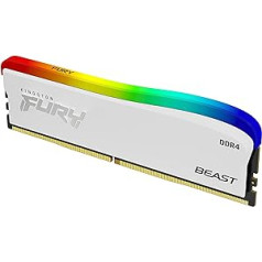 Kingston Fury Beast White RGB īpašā izdevuma atmiņa 16 GB 3600MT/s DDR4 CL18 DIMM galddatora atmiņa, viens modulis KF436C18BWA/16