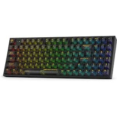 Redragon K658 PRO SE 90% 3 režīmu bezvadu RGB spēļu tastatūra, 94 taustiņu tastatūra, pilns ciparu lauks, caurspīdīgs pielāgots slēdzis