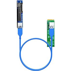 GLOTRENDS M.2 pagarinātājs 23,6 collas/60 cm, NGFF M.2 atslēga M uz PCI-E X1/X4 stāvvada kabelis PCIe WiFi kartei, M.2 PCIe kartei, Firewire kartei, USB PCIe kartei, skaņas kartei utt. (UEX108)