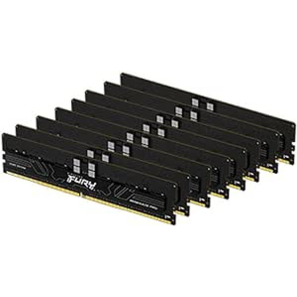 Kingston Fury Renegade Pro XMP 256GB 6000MT/s DDR5 ECC Reg CL32 DIMM (8 komplekts) Atmiņa, pārspīlējams ECC reģistrēts DIMM — KF560R32RBK8-256