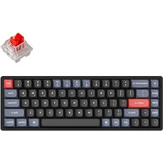 Keychron K6 Pro QMK/VIA Wireless Mechanical Keyboard, Custom Programmable Macros, Hot Swappable Keychron K Pro Red Switch, US Layout, Aluminum Frame, RGB Backlight