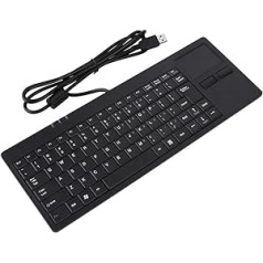 MC-818 USB tastatūra ar 82 taustiņiem un kabeli Iebūvēts skārienpaliktnis USB centrmezgls Mehāniskā taustiņu struktūra Ergonomiska tastatūra Izslēgt skaņu Īpaši plāna tastatūra piezīmjdatoram/galdam, melna