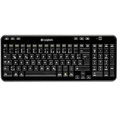 Logitech K360 bezvadu tastatūra (vācu tastatūras izkārtojums, QWERTZ) melna