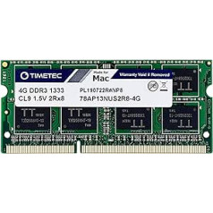 Timetec Hynix IC Apple DDR3 1333MHz PC3-10600 SODIMM atmiņas jauninājums MacBook Pro 13/15/17 collu sākumam/vēlam 2011. gada iMac 21,5 collu vidējam/vēlam 2010./2011. gadam, 27 collu, 21 collu, 5 mijd. 011 4gb