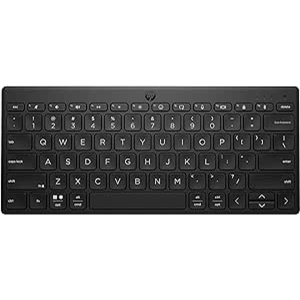 HP 350 Bluetooth Keyboard | Bluetooth 5.2 | 60% Keyboard | Up to 2 Years Battery Life | Battery Operated (AAA) | QWERTZ | Black | Windows, MacOS, iPadOS, ChromeOS, Android and iOS Compatible