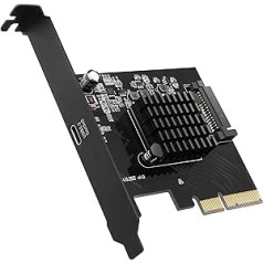 EZDIY-FAB USB 3.2 Gen2x2 Type-C porta iekšējā paplašināšanas karte 20 Gb/s PCI Express 3.0 X4 adapteris galddatoram (ASM3242)