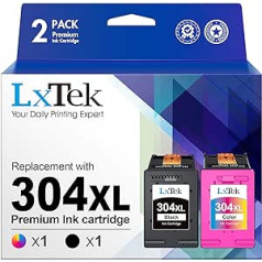 LxTek atkārtoti ražotas 304XL HP 304 304 XL printeru kasetnes, kas paredzētas HP Envy 5010 5020 5030 5032 Deskjet 2620 2622 2630 2632 2633 2630 2632 2633 2630 2632 2633 2630 2632 2633 2630 2632 2633 2634 37 37 37 33 37 3762 (1 melns, 1 krāsa)