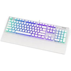 ENDORFY Omnis Pudding Onyx White Brown, Kailh Brown, Full Size Mechanical Keyboard with Numeric Keypad, US Layout, Wrist Rest with Magnetic Attachment, Metal Volume Wheel, EY5A035